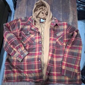 Legendary Whitetails Red Plaid Shirt Jacket with Hood